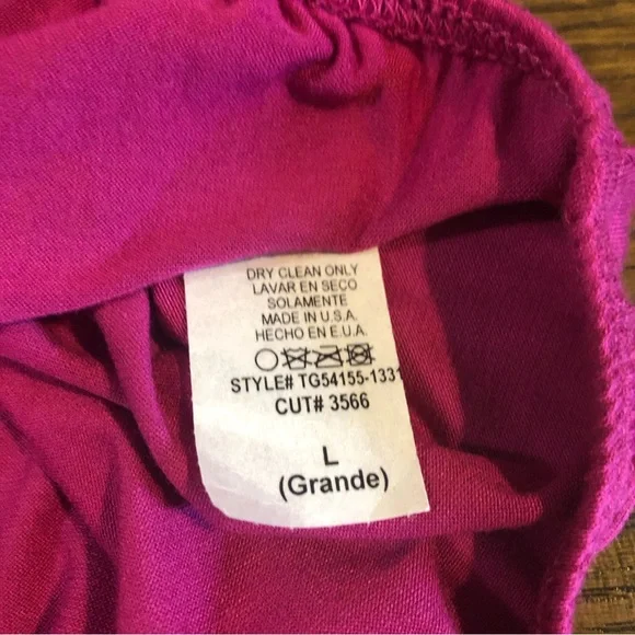 Boutique Ee:some Stretchy Pink Ruffle Bodysuit Size Large New - Picture 7 of 10